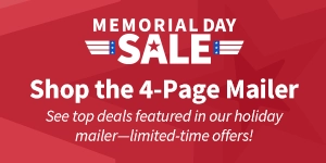 Memorial Day sale, shop the 4 Page Mailer