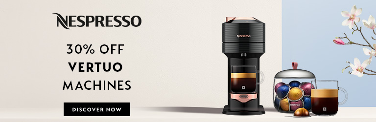 Nespresso 30% off vertuo machines. click to discover now.