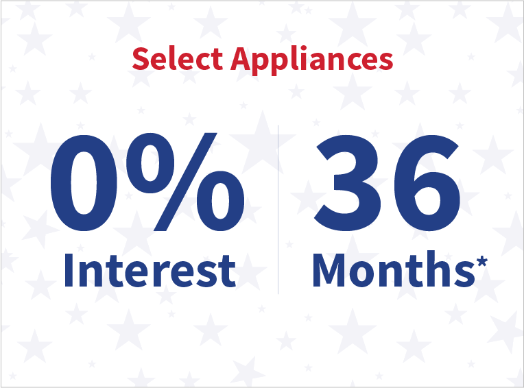 Select Appliances 24 Months Promotional Financing Available 
