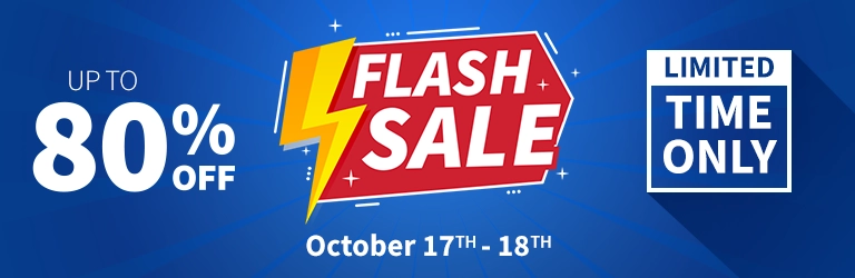 Flash Sale, Up to 80%, Limited time only 