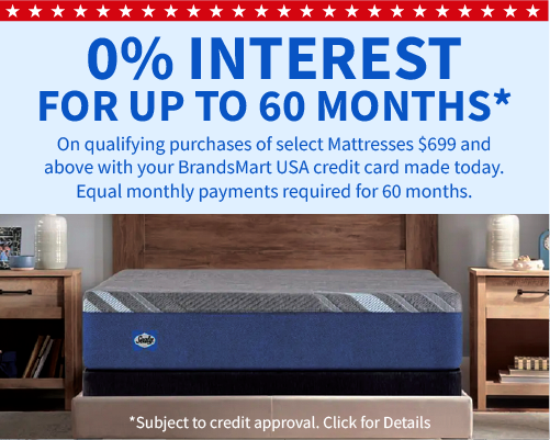 0% interest for 60 Months on Mattresses