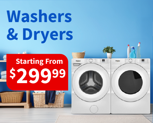 Washer and Dryer starting at $299.99