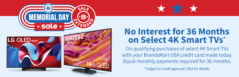 No Interest for 36 Months on Select 4K Smart TVs and Shop Now