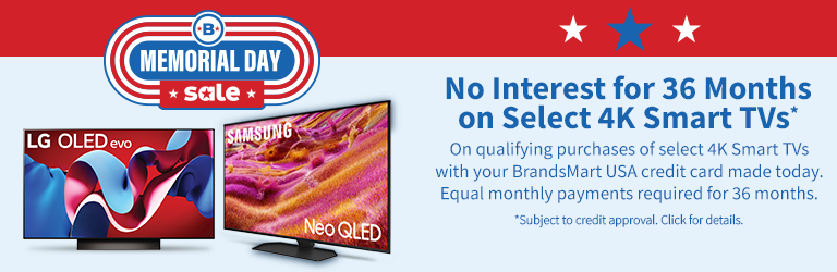 No Interest for 36 Months on Select 4K Smart TVs and Shop Now