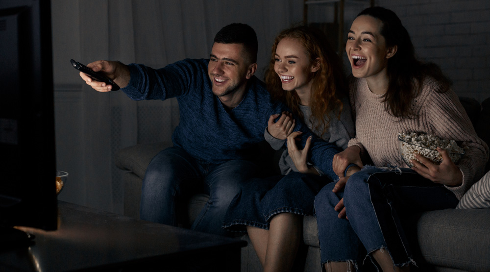 friend enjoying free time at home