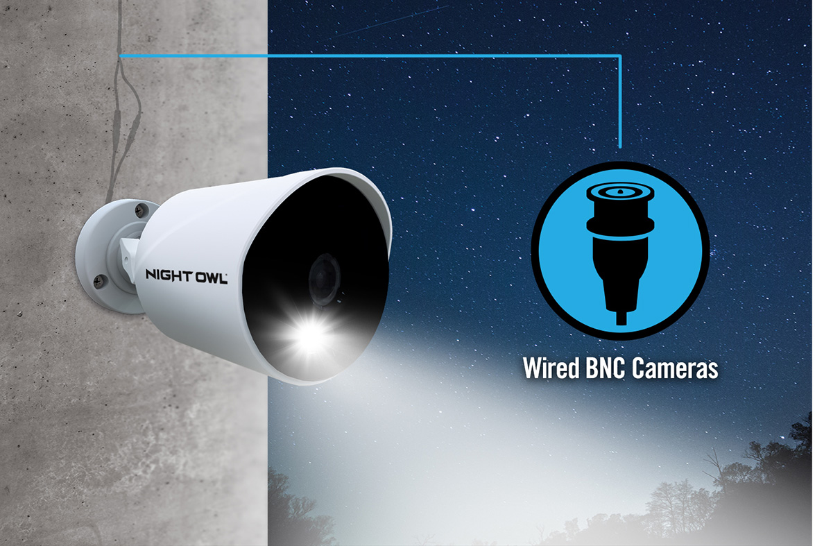 Night Owl cameras with light at night