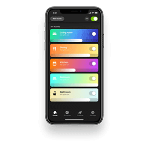Phone with the philips app for control the lights