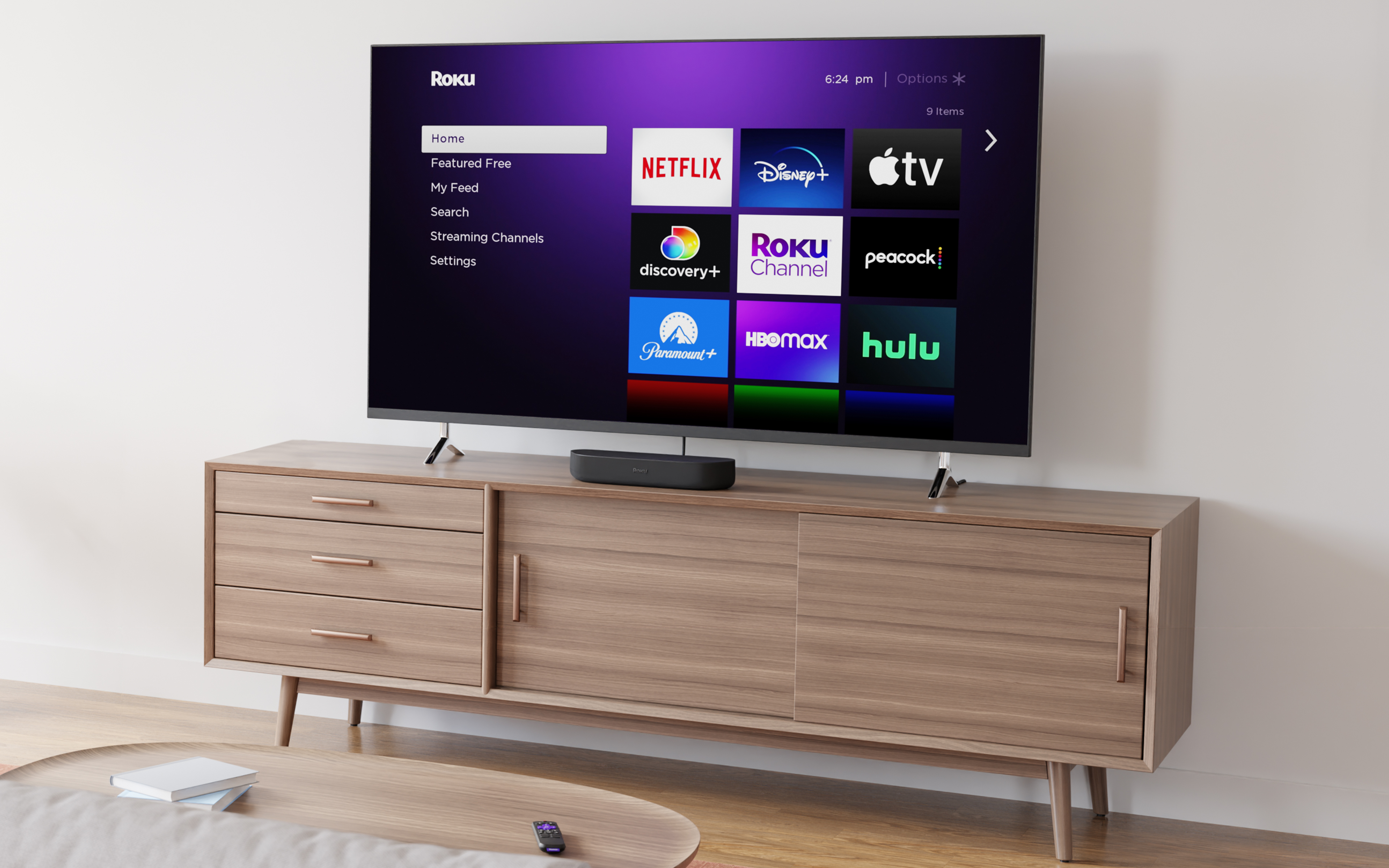 Hero Image - Roku TV & Streambar in the livingroom