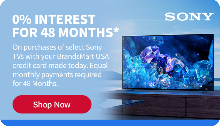0% interest financing for 48 months on purchases of select sony tvs