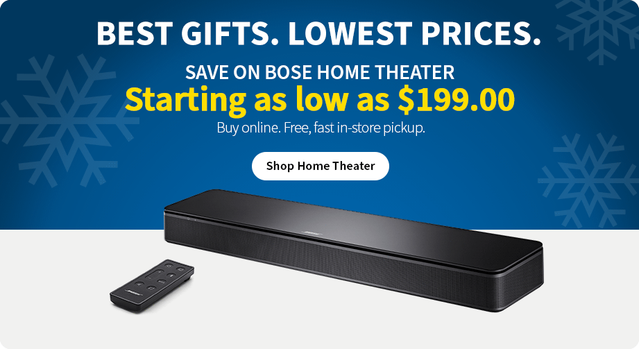 Best Gifts. Lowest Prices. Save on Bose Home Theater. Starting as low as $199.00. Buy online. Free, fast in-store pickup. Shop Home Theater