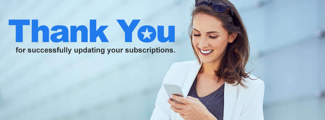 Thank you for successfully updating your subscriptions