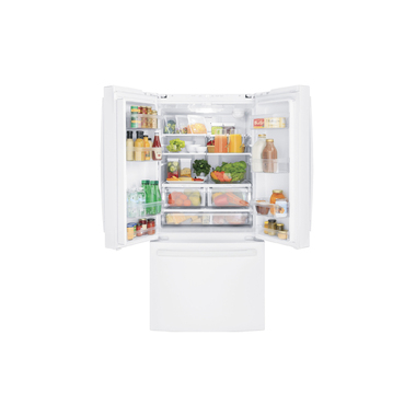 GE GNE25JGK WW 24.8 Cu. Ft. 3 Door French Door Refrigerator White BrandsMart USA
