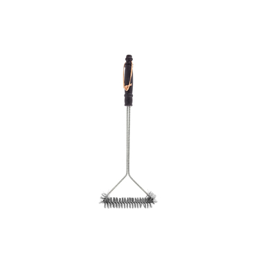 Mr. Bar-B-Q 06371SSX Long Handle Wide Triangle Grill Brush - Black