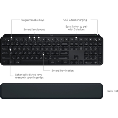 Logitech 920-012274 MX Keys S Combo Performance Wireless Keyboard