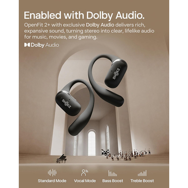 Shokz T921STBKUS OpenFit 2+ True Wireless Black Earbuds