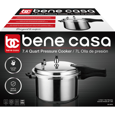Bene Casa BC-58783 7.4 Quart Aluminum Pressure Cooker Bene Casa BC-58783 7.4 Quart Aluminum Pressure Cooker