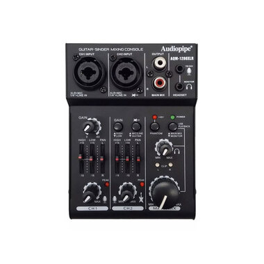 Audiopipe AQM1200XLR 2 Channel Mic-Line Mixer with 3 Channel