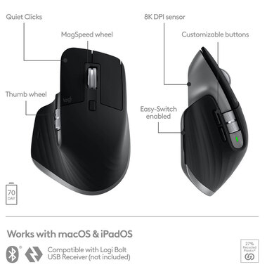 Logitech 910-006569 MX Master 3S for Mac Performance Wireless