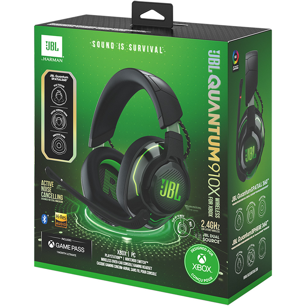 JBL Q910XWLBLKGRN Quantum 910P Console Wireless Black/Green On-Ear  Headphones