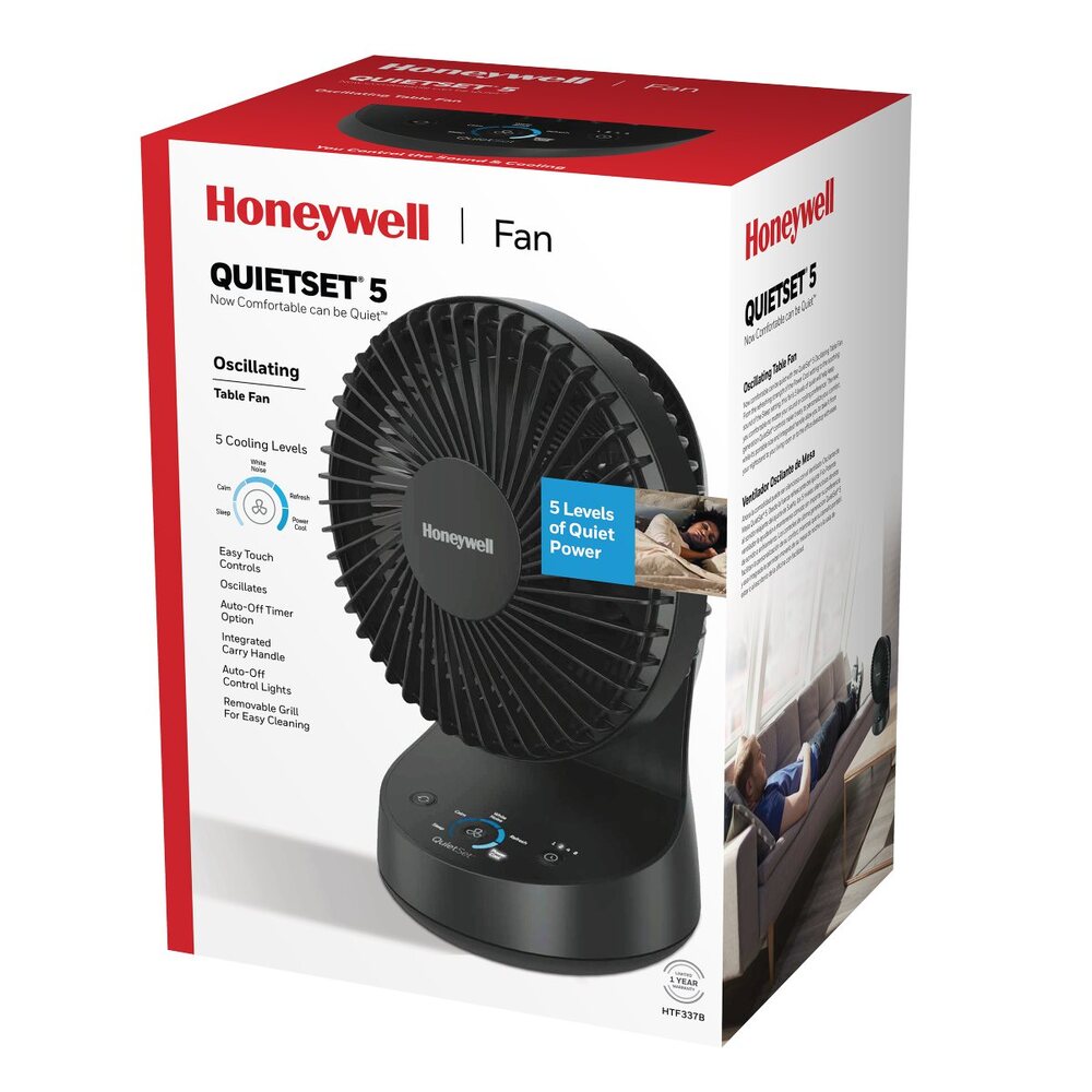 Honeywell HTF337B QuietSet® 5 Oscillating Table Fan in Black | BrandsMart  USA