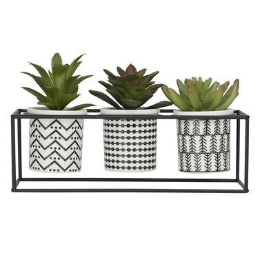 UMA HOME DECOR 30366 ARTIFIICIAL PLANT W/ MTL STAND(pack of 4) 