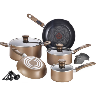 T-Fal B036SE64 Excite 14-Piece Nonstick Cookware Set - Bronze | BrandsMart USA T-Fal B036SE64 Excite 14-Piece Nonstick Cookware Set - Bronze | BrandsMart USA