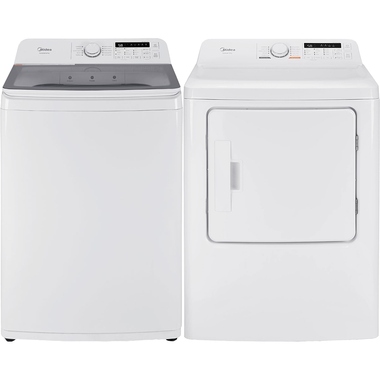 4.4 CuFt Top Load Washer with 7.0 CuFt Electric Dryer in White
