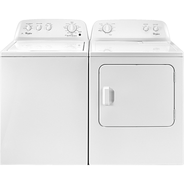 3.5 CuFt Top Load Washer with 7.0 CuFt Electric Dryer with AutoDry™ Drying System in White