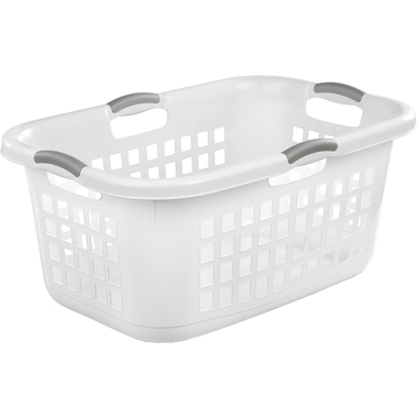 Sterilite Ultra White Plastic Laundry Basket 12-1/8 in. H x 27-3/8 in. L x 18-5/8 in. W