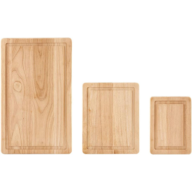 3-Piece Rubberwood Cutting Board Set