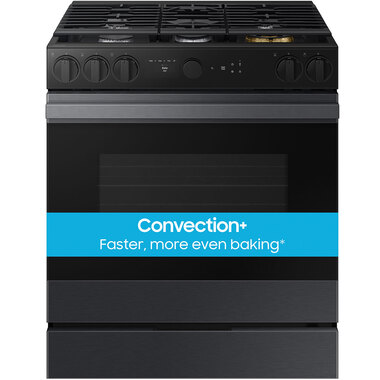Samsung NSG6DG8500MT Bespoke 6 Cu Ft Slide In Gas Range with Air Sous Vide Matte Black Steel BrandsMart USA