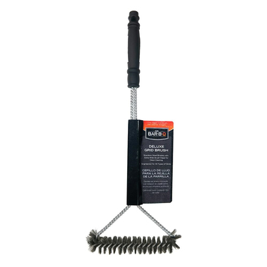 Mr. Bar-B-Q 06371SSX Long Handle Wide Triangle Grill Brush - Black