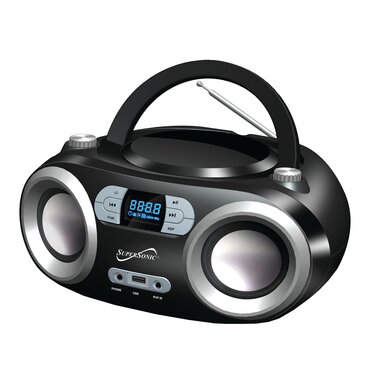SuperSonic SC-509BTBLK Portable Bluetooth Audio System With