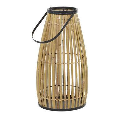 UMA Home Decor 32595 Handmade Brown Wicker Candle Lantern
