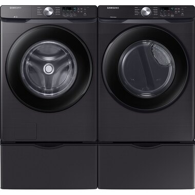4.5 CuFt Front Load Electric Washer with 7.5 CuFt Electric Dryer in Brushed Black