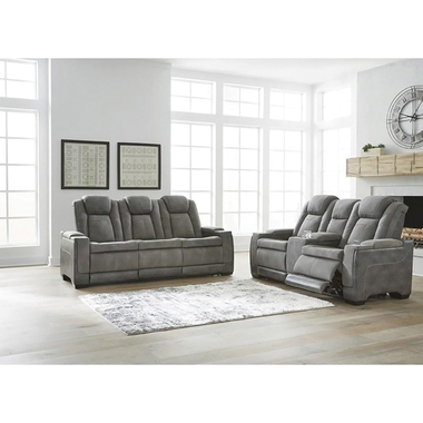 Camille Sofa and Loveseat Set - Gray