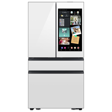28.6 CuFt Bespoke 4-Door French Door Refrigerator in White Glass