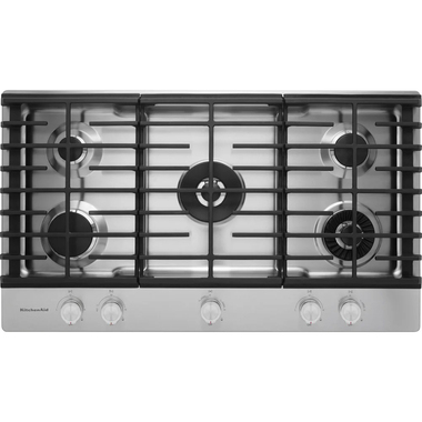 36'' 5-Burner Gas Cooktop in Stainless Steel