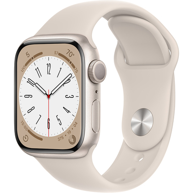 Series 8 Watch 41mm SM/MD Starlight Aluminum Case with Starlight Sport Band  - GPS Only (2022)