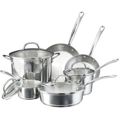 10-Piece Cookware Set - Stainless Steel