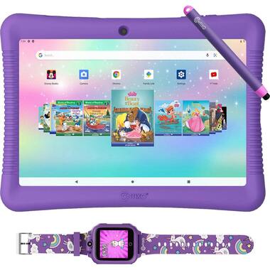 10" Kids Tablet with Stylus and Smart Watch Bundle - Purple
