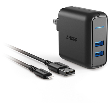 Anker B2023J11-1 PowerPort 2 Elite 24W USB Wall Charger with