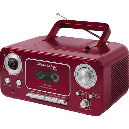 Studebaker SB2135BTRS Portable CD & Cassette Player with Bluetooth