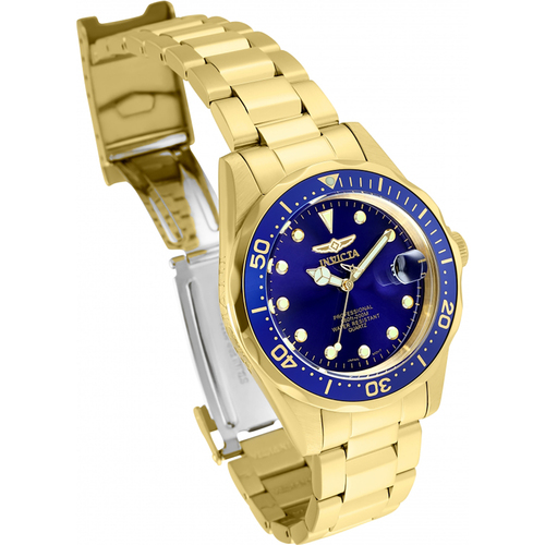 Invicta 8937 Men Pro Diver 37.5mm Blue Gold Tone Band Quartz Watch BrandsMart USA