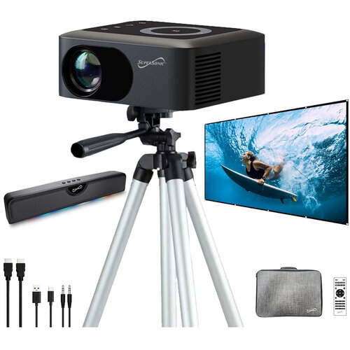 SuperSonic SC182MPK Ultimate Soundbar Projector Combo with Built