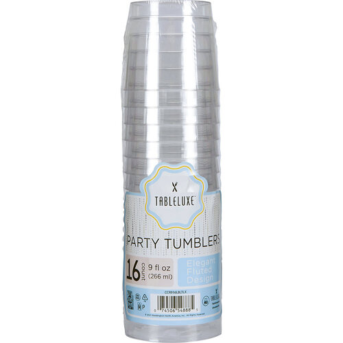 WNA Classicware Tumblers, 9 oz, Plastic, Clear, 16/Bag