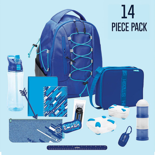 SMASH 22217 Bungee Backpack 14-Piece Set - Blue | BrandsMart USA