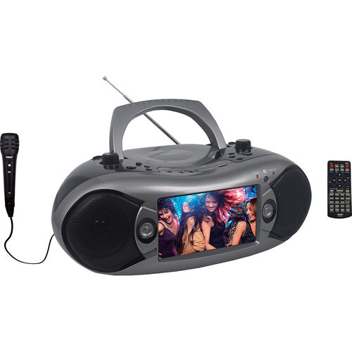 Naxa NDL287MSILVER 7” Bluetooth® DVD Boombox with TV - Silver