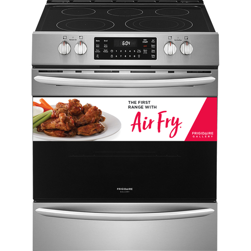 Frigidaire Gallery FGEH3047VF SS 5.4 CuFt Freestanding Electric Range in Stainless Steel with Air Fry BrandsMart USA