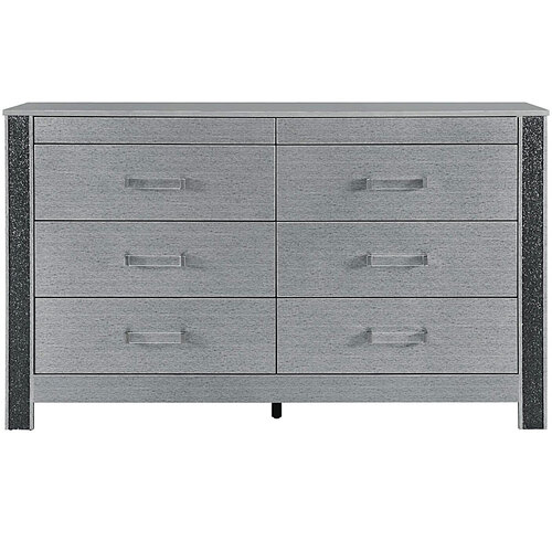 dresser silver Luxury Antique Silver Champagne Finish Dresser W Mirror Storage Space Drawers Bedroom Furniture Antique Silver Bedroom Contemporary,Industrial,Modern,